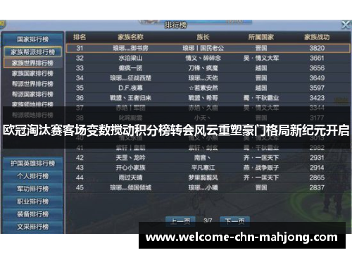 欧冠淘汰赛客场变数搅动积分榜转会风云重塑豪门格局新纪元开启